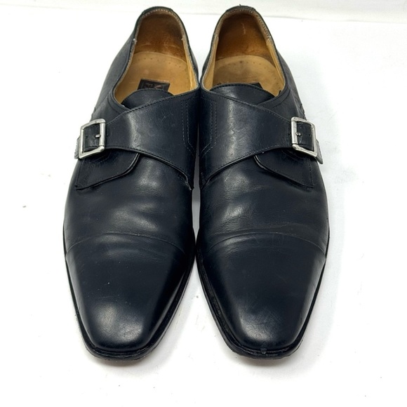 Mercanti Florentini Dress Shoes Monk Strap Black Leather Mens 8.5 Made In Italy main image 5